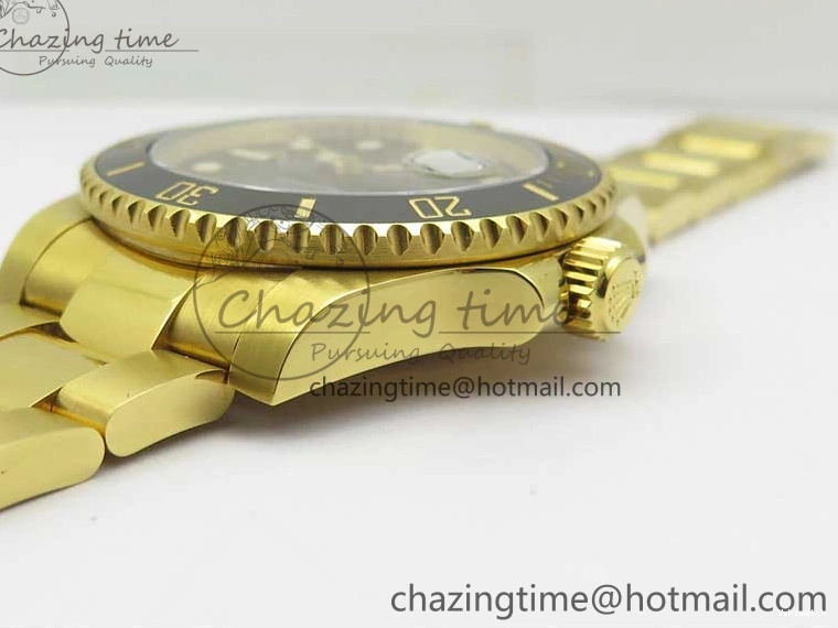 LN A2836 YG Dial Best Edition Wrapped Wrapped Bracelet Submariner Black 116618 D1F YG on 0207